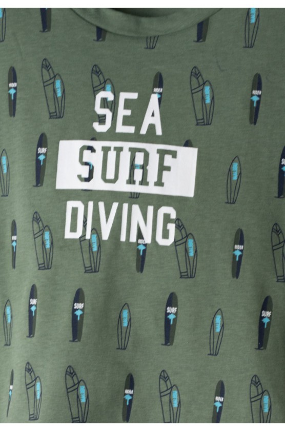 Σετ μπλούζα με βερμούδα για μικρό αγόρι Hashtag 266835 πράσινο-μπλε σκούρο