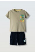 Σετ μπλούζα με βερμούδα για μικρό αγόρι Hashtag 266836 λαδί-μαύρο