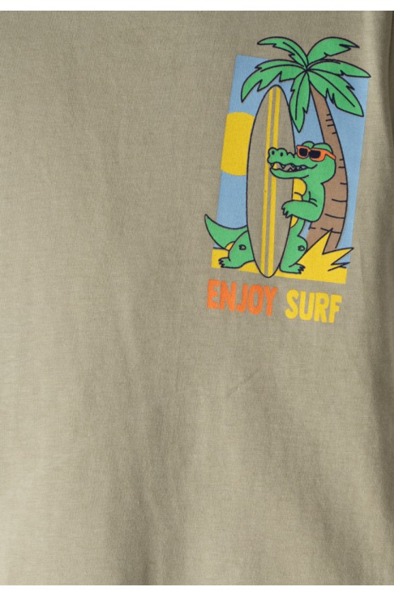 Σετ μπλούζα με βερμούδα για μικρό αγόρι Hashtag 266836 λαδί-μαύρο