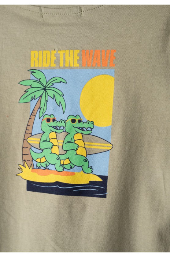 Σετ μπλούζα με βερμούδα για μικρό αγόρι Hashtag 266836 λαδί-μαύρο