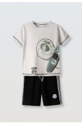 Σετ μπλούζα με βερμούδα για μικρό αγόρι Hashtag 266837 πούρο-μαύρο