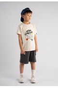 Σετ μπλούζα με βερμούδα για μικρό αγόρι Hashtag 266839 Εκρού