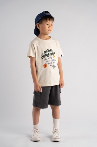 Σετ μπλούζα με βερμούδα για μικρό αγόρι Hashtag 266839 Εκρού 