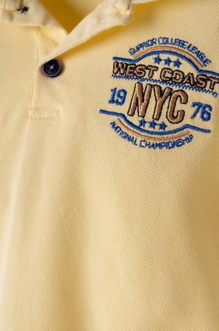 Σετ  μπλούζα polo και  βερμούδα  για μικρό αγόρι Hashtag 242613 κίτρινο