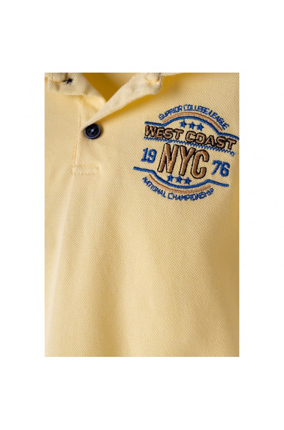 Σετ  μπλούζα polo και  βερμούδα  για μικρό αγόρι Hashtag 242613 κίτρινο