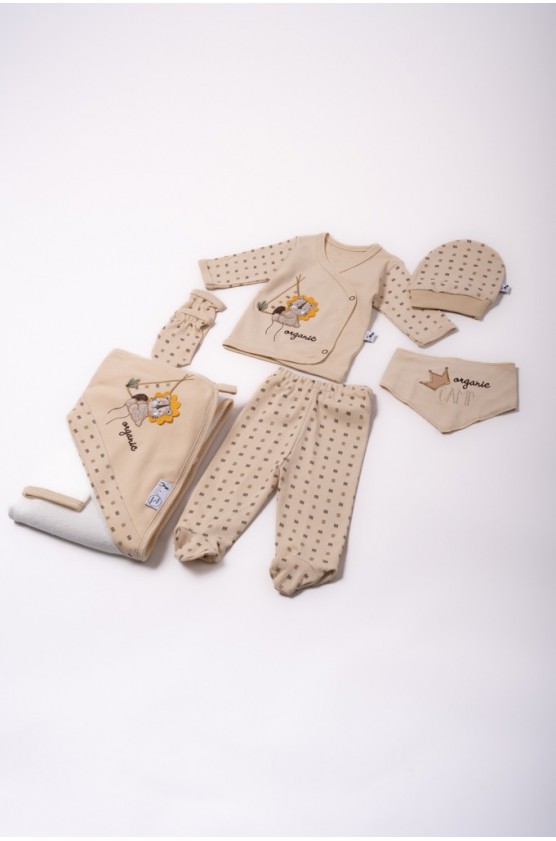 Βρεφικό Σετ 7τμχ για μωρό αγόρι Hashtag ΜΙ013 μπεζ