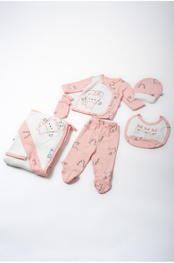Βρεφικό Σετ 7τμχ για μωρό κορίτσι ΕΒΙΤΑ ΜΙ014 ροζ