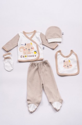 Βρεφικό Σετ 5τμχ για μωρό αγόρι ΕΒΙΤΑ ΜΙ-51 ΜΠΕΖ