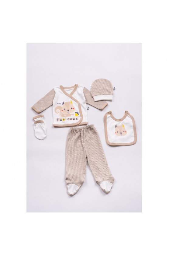 Βρεφικό Σετ 5τμχ για μωρό αγόρι ΕΒΙΤΑ ΜΙ-51 ΜΠΕΖ