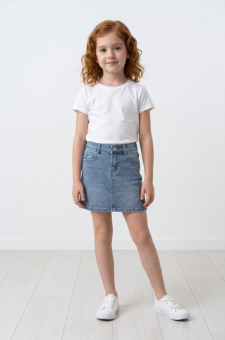 Τζιν φούστα  για  κορίτσια  Joy fashion HF801 μπλε