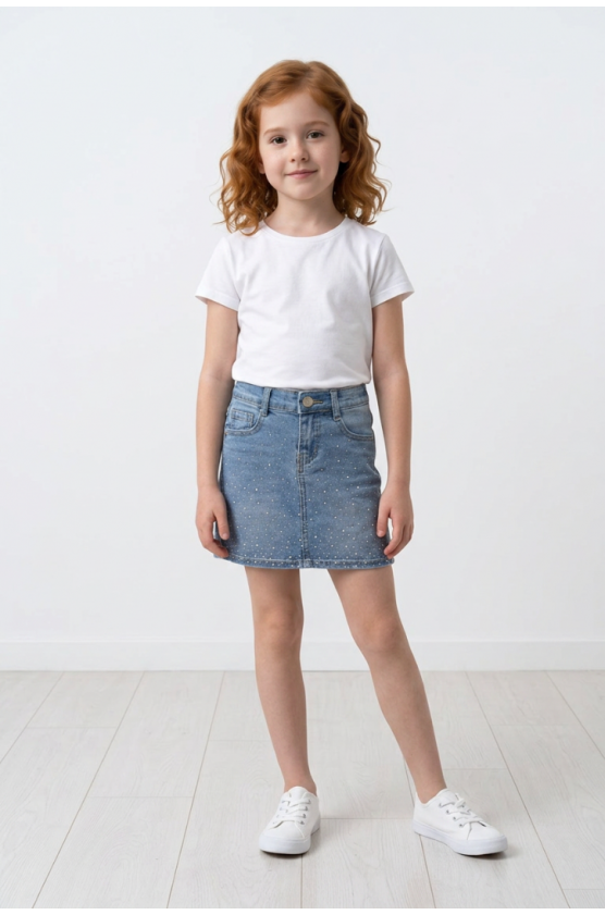 Τζιν φούστα  για  κορίτσια  Joy fashion HF801 μπλε