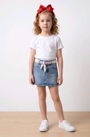 Τζιν φούστα  για  κορίτσια  Pink Rabbit v8-321 μπλε