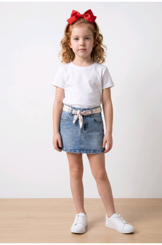 Τζιν φούστα  για  κορίτσια  Pink Rabbit v8-321 μπλε