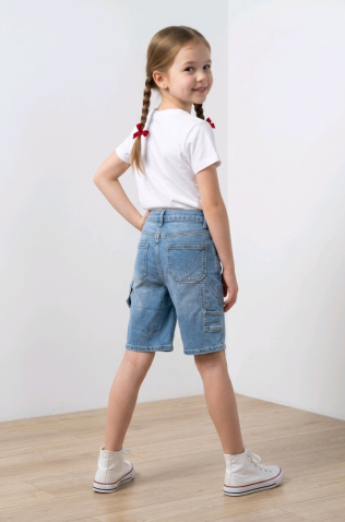 Τζιν βερμούδα για  κορίτσια  Joy fashion 7857 μπλε