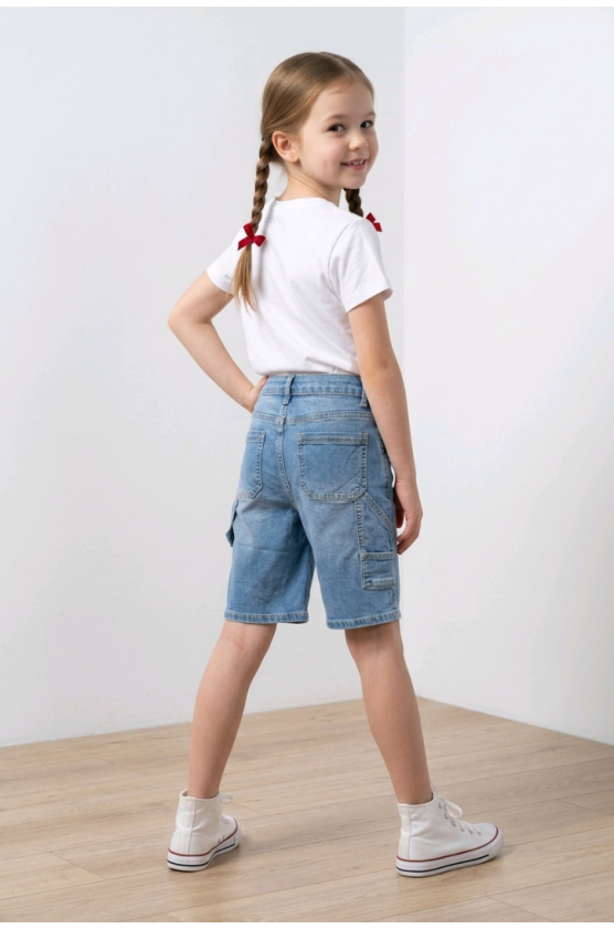 Τζιν βερμούδα για  κορίτσια  Joy fashion 7857 μπλε