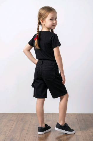 Τζιν βερμούδα για  κορίτσια  Joy fashion JF876 μαύρο