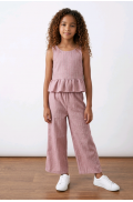 Σετ μπλούζα αμάνικη και παντελόνα για  κορίτσια Lemon Tree Kids 2912 Σάπιο Μήλο