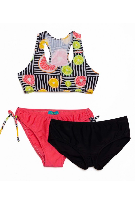 Παιδικό Μαγιό Bikini με 2 σλιπάκια Fruits για κορίτσια  Tortue S5-143-211 πολύχρωμο