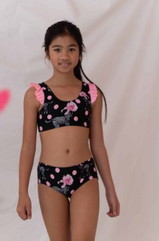 Παιδικό Μαγιό Bikini για κορίτσια  Tortue S5-144-237 Μαύρο