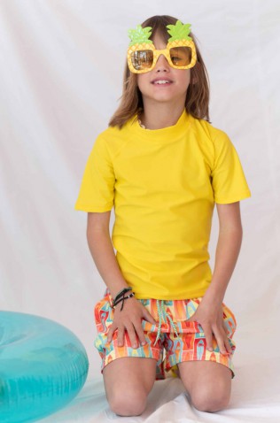 Βερμούδα μαγιό για αγόρι Surf TORTUE S5-409-452 πορτοκαλί