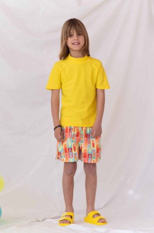 Βερμούδα μαγιό για αγόρι Surf TORTUE S5-409-452 πορτοκαλί