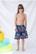 Βερμούδα μαγιό για αγόρι skate TORTUE S5-416-453 μπλε