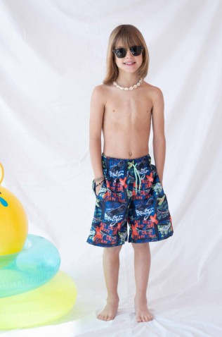 Βερμούδα μαγιό για αγόρι skate TORTUE S5-416-453 μπλε