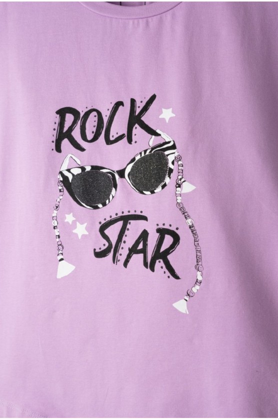 Σετ Μπλούζα με κολάν κάπρι Για Κορίτσι EBITA 254103 Μωβ