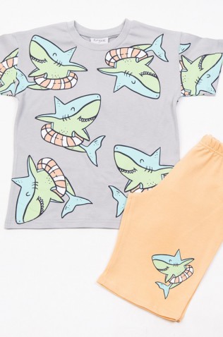 ΣΕΤ ΜΠΛΟΥΖΑ ΜΕ ΒΕΡΜΟΥΔΑ  ΓΙΑ ΜΙΚΡΑ ΑΓΟΡΙΑ  TRAX 49418 ΓΚΡΙ