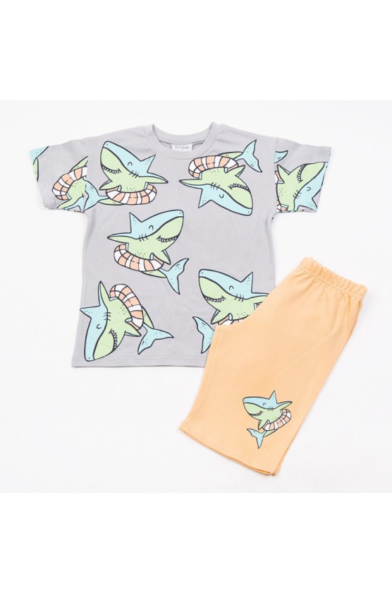 ΣΕΤ ΜΠΛΟΥΖΑ ΜΕ ΒΕΡΜΟΥΔΑ  ΓΙΑ ΜΙΚΡΑ ΑΓΟΡΙΑ  TRAX 49418 ΓΚΡΙ