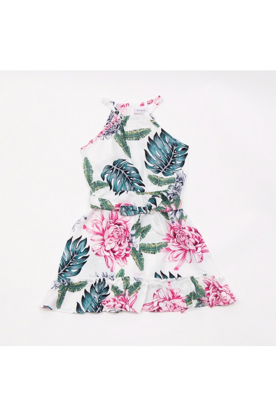 Φόρεμα floral για  Κορίτσι Trax 43144 λευκό