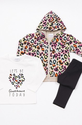 ΣΕΤ ΜΠΛΟΥΖΑ, ΖΑΚΕΤΑ ΚΑΙ ΚΟΛΑΝ  ΓΙΑ ΜΙΚΡΑ ΚΟΡΙΤΣΙΑ TRAX 48738 CAPPUCCINO 