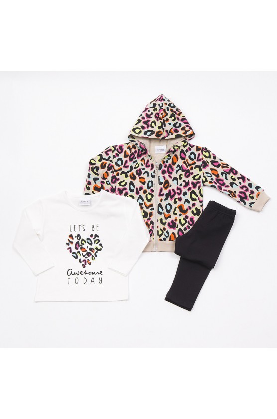 ΣΕΤ ΜΠΛΟΥΖΑ, ΖΑΚΕΤΑ ΚΑΙ ΚΟΛΑΝ  ΓΙΑ ΜΙΚΡΑ ΚΟΡΙΤΣΙΑ TRAX 48738 CAPPUCCINO