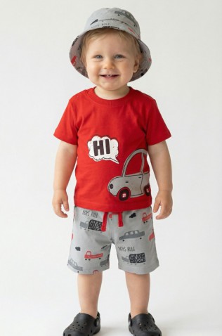 ΣΕΤ ΜΠΛΟΥΖΑ ΜΕ ΒΕΡΜΟΥΔΑ  ΓΙΑ ΜΙΚΡΑ ΑΓΟΡΙΑ  TRAX 49054 ΚΟΚΚΙΝΟ