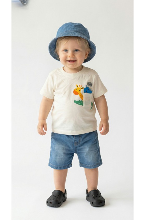 ΣΕΤ ΜΠΛΟΥΖΑ ΜΕ ΒΕΡΜΟΥΔΑ  ΓΙΑ ΜΙΚΡΑ ΑΓΟΡΙΑ  TRAX 49058 ΕΚΡΟΥ