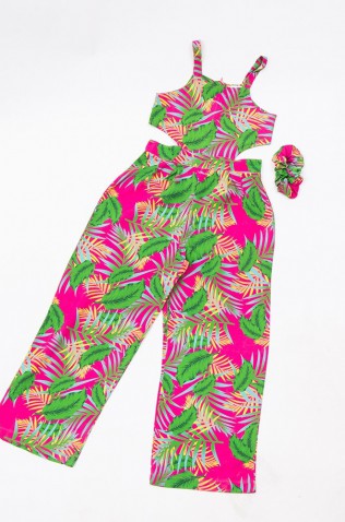 Ολόσωμο φόρμα  Με Scrunchie  ΓΙΑ ΚΟΡΙΤΣΙΑ TRAX 49160 ΦΟΥΞΙΑ