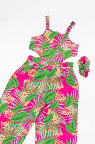 Ολόσωμο φόρμα  Με Scrunchie  ΓΙΑ ΚΟΡΙΤΣΙΑ TRAX 49160 ΦΟΥΞΙΑ