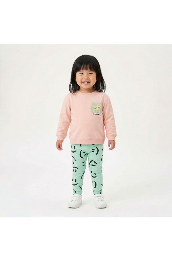 Σετ  2 μπλουζάκια με κολάν  για μικρό κορίτσι TRAX 49208 daisy