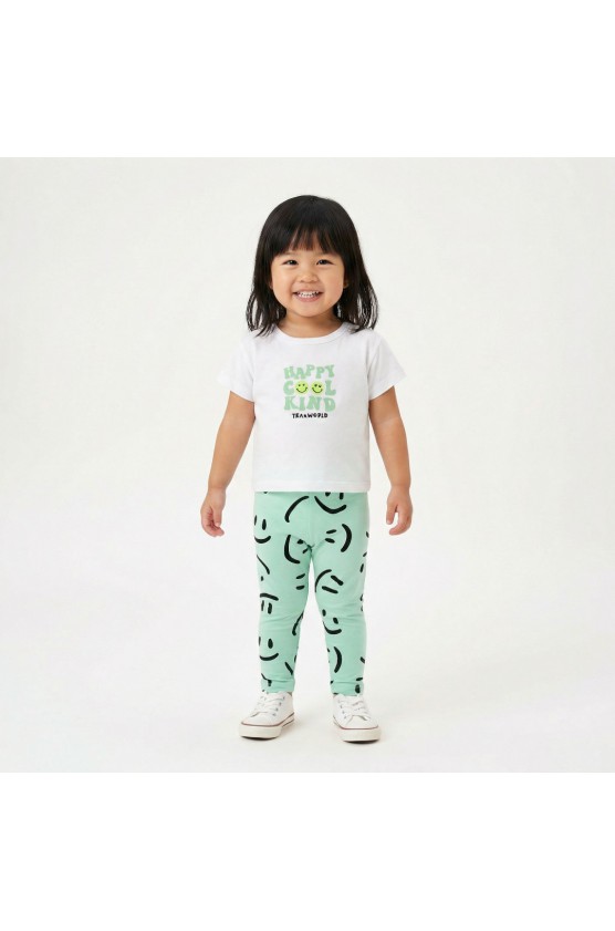 Σετ  2 μπλουζάκια με κολάν  για μικρό κορίτσι TRAX 49208 daisy