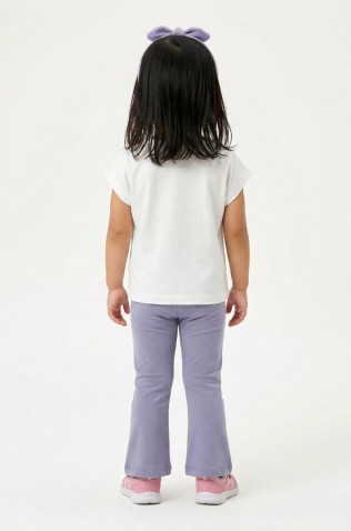 Σετ μπλουζάκι με κολάν και κορδέλα  για μικρό κορίτσι TRAX 49210 λευκό