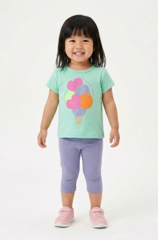 Σετ μπλουζάκι με κολάν κ΄απρι για μικρό κορίτσι TRAX 49211 spring