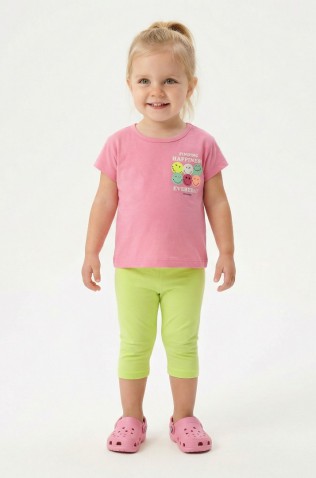 Σετ μπλουζάκι με κολάν κ΄απρι για μικρό κορίτσι TRAX 49215 glossy