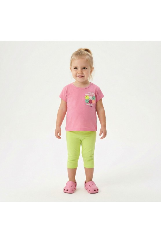 Σετ μπλουζάκι με κολάν κ΄απρι για μικρό κορίτσι TRAX 49215 glossy
