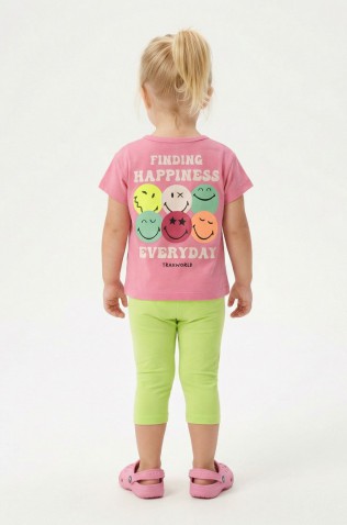 Σετ μπλουζάκι με κολάν κ΄απρι για μικρό κορίτσι TRAX 49215 glossy