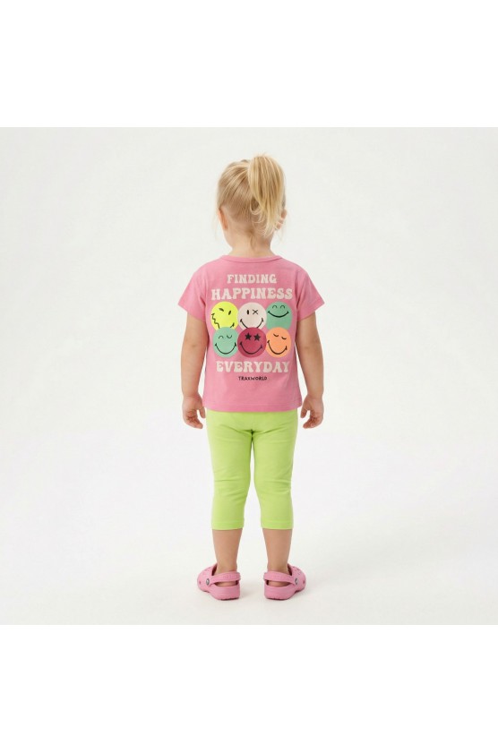 Σετ μπλουζάκι με κολάν κ΄απρι για μικρό κορίτσι TRAX 49215 glossy