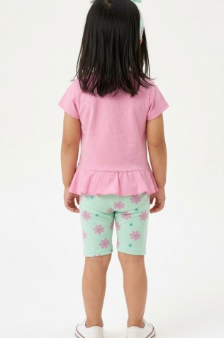 Σετ  μπλούζα  και κολάν ποδηλατικό για μικρό κορίτσι TRAX 49228 glossy