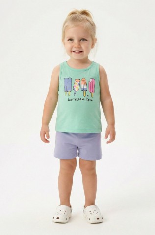Σετ μπλουζάκι με σορτς για μικρό κορίτσι TRAX 49232 spring