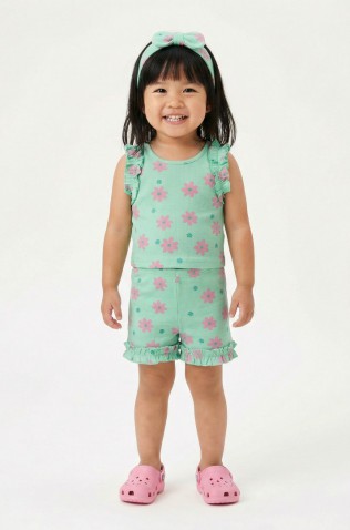 Σετ μπλουζάκι με σορτς για μικρό κορίτσι TRAX 49235 spring