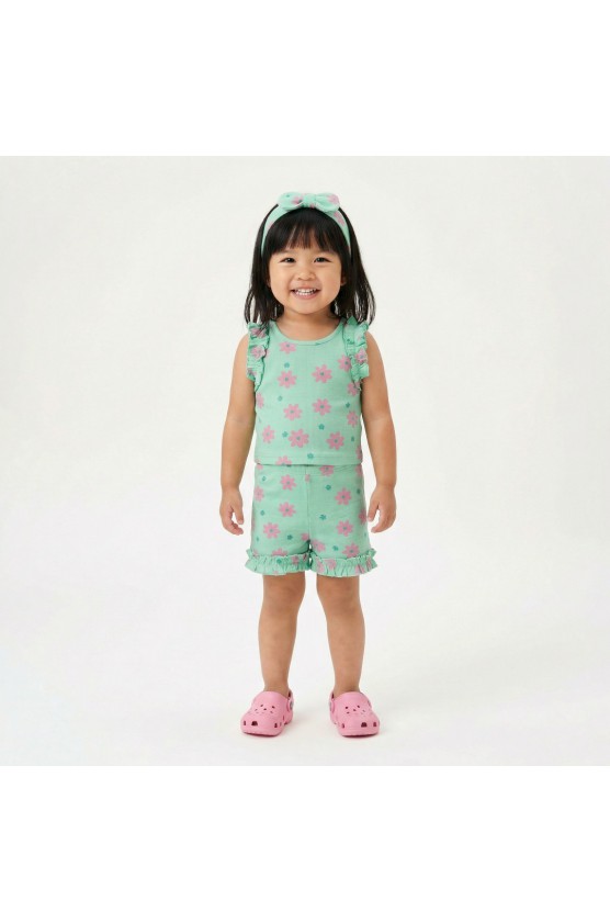 Σετ μπλουζάκι με σορτς για μικρό κορίτσι TRAX 49235 spring