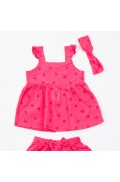 Σετ μπλουζάκι με σορτς  για μικρό κορίτσι TRAX 49240 φούξια